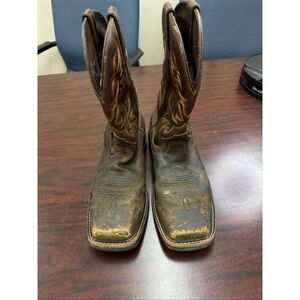 Justin Driller Mens 11 Inch Brown Steel Toe Waterproof Boots Size 9.5D